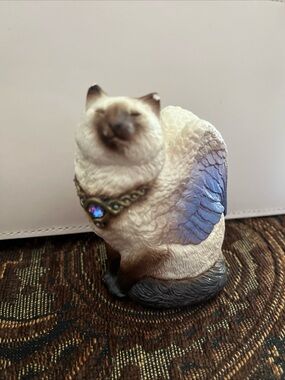 Vintage 1988 Windstone Editions Siamese Flap Cat Bird Wings Figurine 3.5 M. Peña